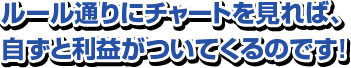 ルール通りにチャートを見れば、自ずと利益がついてくるのです！ 