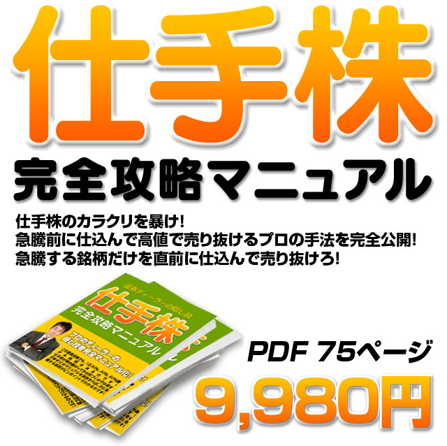 証券ディーラーの隠し技 「仕手株完全攻略マニュアル」19,800円