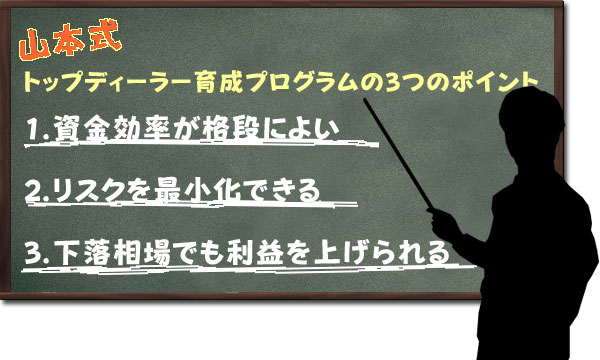 山本式トップディーラー育成プログラムの3つのポイント